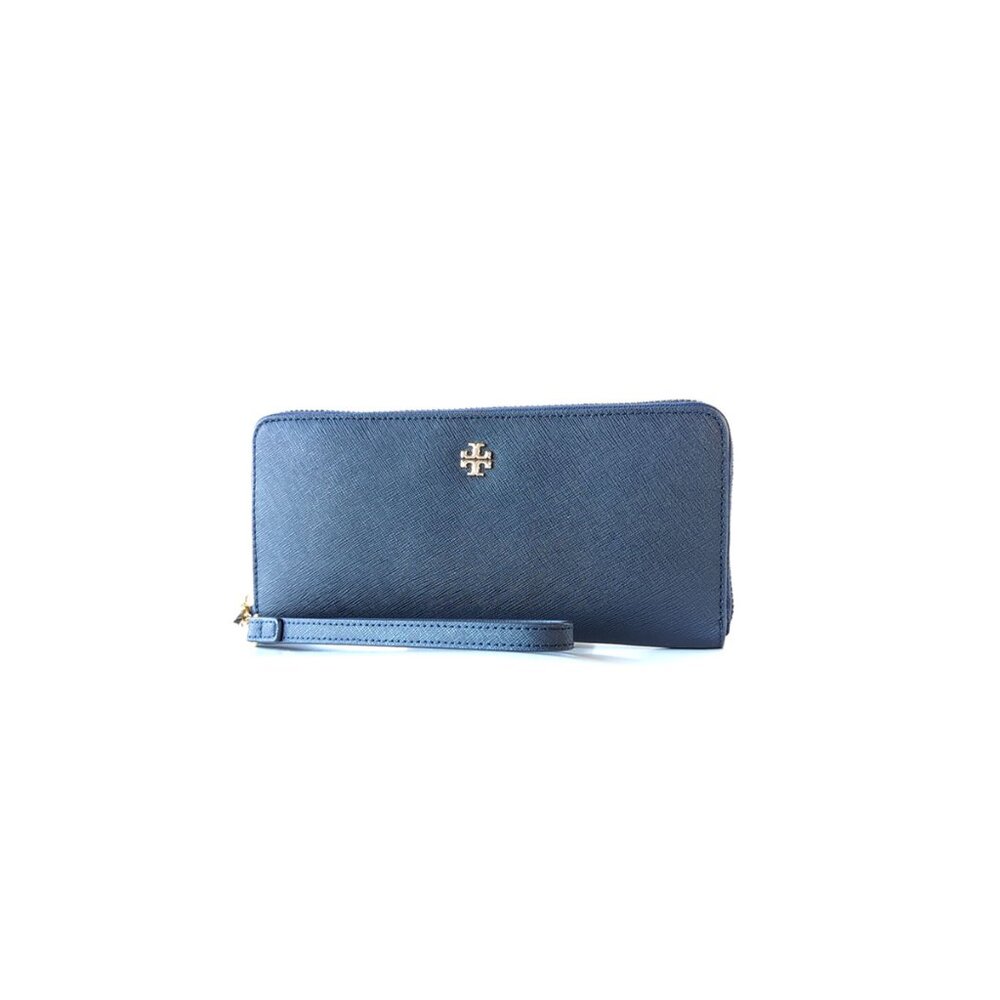 TORY BURCH Wallet Large Blue Wristlet Wallet Organizer